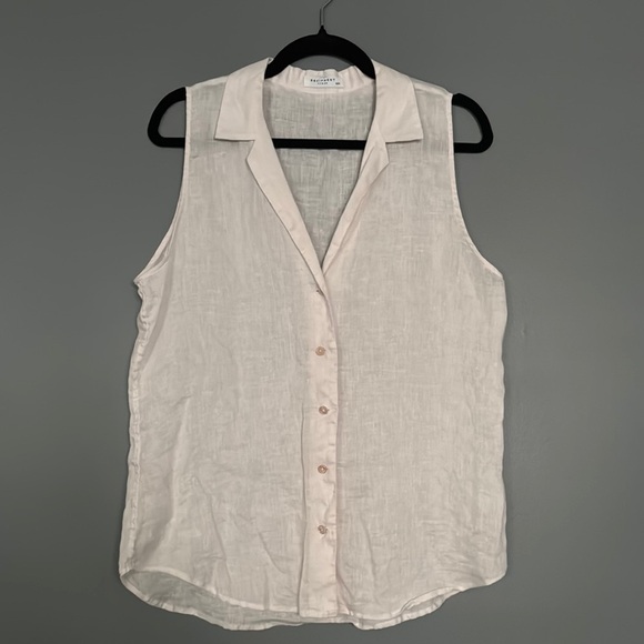 Equipment‎ White Sleeveless Notched Collar Blouse - Picture 3 of 8